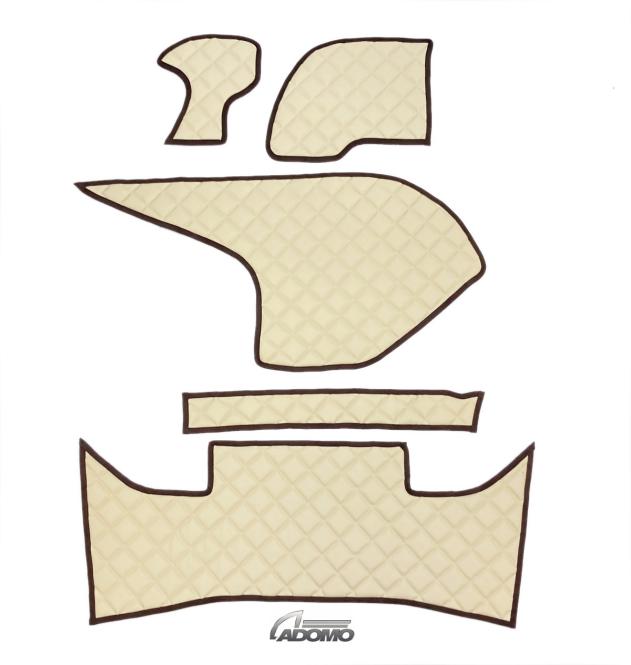 Kunstlederfußmatten mit Sitzsockel für DAF ab 2021 XG, XG+ klappbar braun-beige 