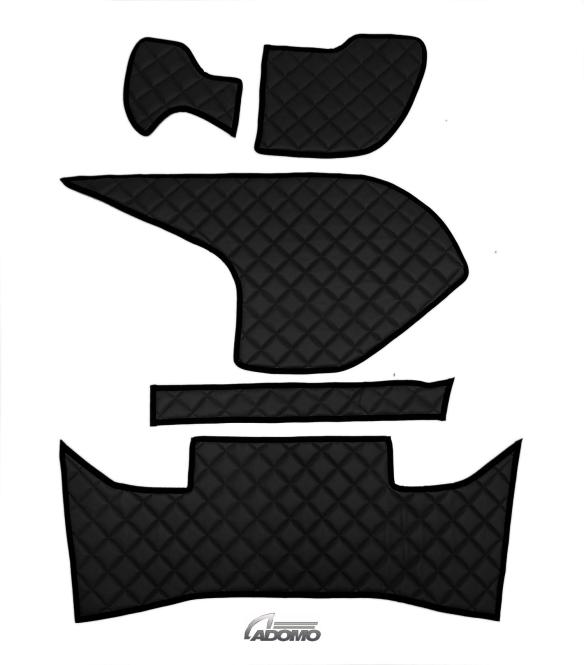 Kunstlederfußmatten mit Sitzsockel für DAF ab 2021 XG, XG+ klappbar schwarz 