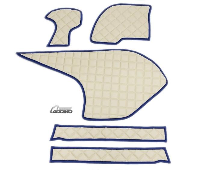 Kunstlederfußmatten mit Sitzsockel für DAF ab 2021 XG, XG+ blau-beige 