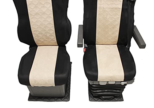 Sitzbezüge für MAN TGX TGA TGL TGM TGS schwarz-beige 1 Gurt Old Skool 