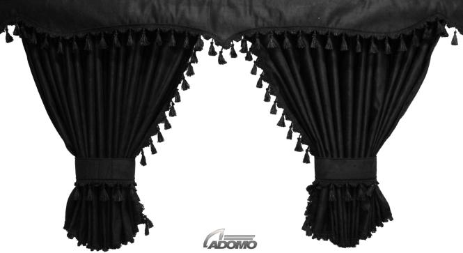 LKW Gardinen für DAF XF106 XF105, schwarz-schwarz  