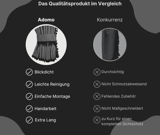 Gardinen für MAN TGX XXL und TGA XXL bis 2020  grau-schwarze Pompoms/Kugel 