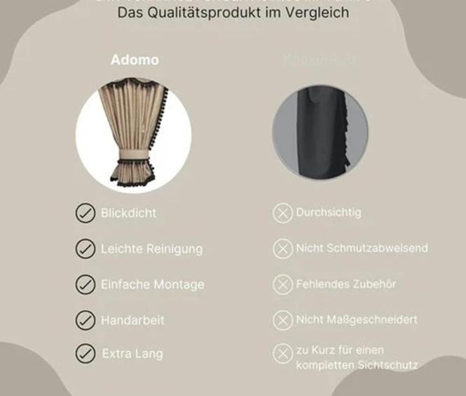 Gardinen für MAN TGX XXL und TGA XXL bis 2020 beige-schwarze Pompoms/Kugel 