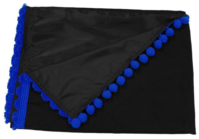 Gardinen für MAN TGX TGS ab 2020 schwarz - blau Pompoms / Kugel MIT Borde