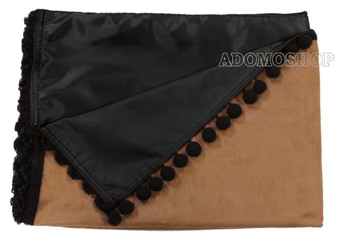 Gardinen für Mercedes Actros MP5 und MP4, braun-schwarz Pompoms/Kugel 