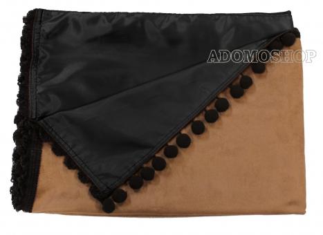 Gardinen für Iveco S-Way, Hi-Way, Stralis braun-schwarz, Pompoms/Kugel 