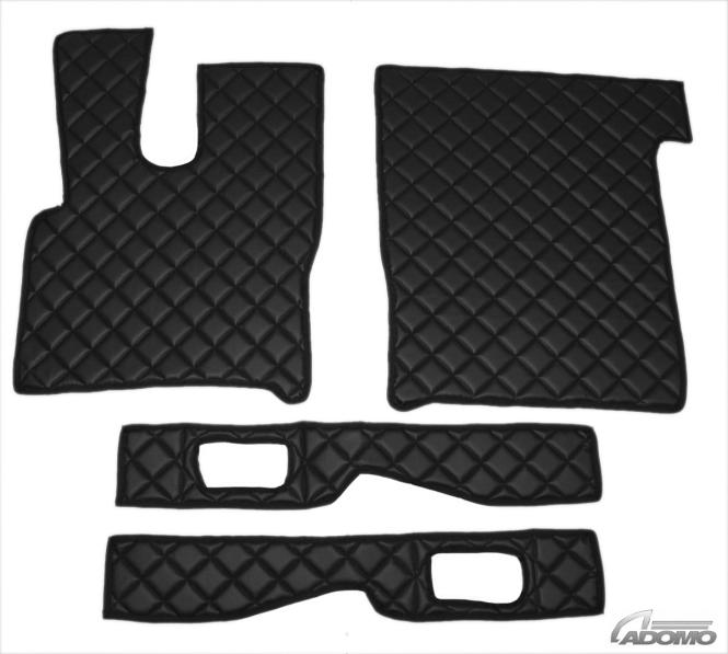 Kunstlederfußmatten mit Sitzsockel für DAF XF 106 ab 07/2017 schwarz - rot 