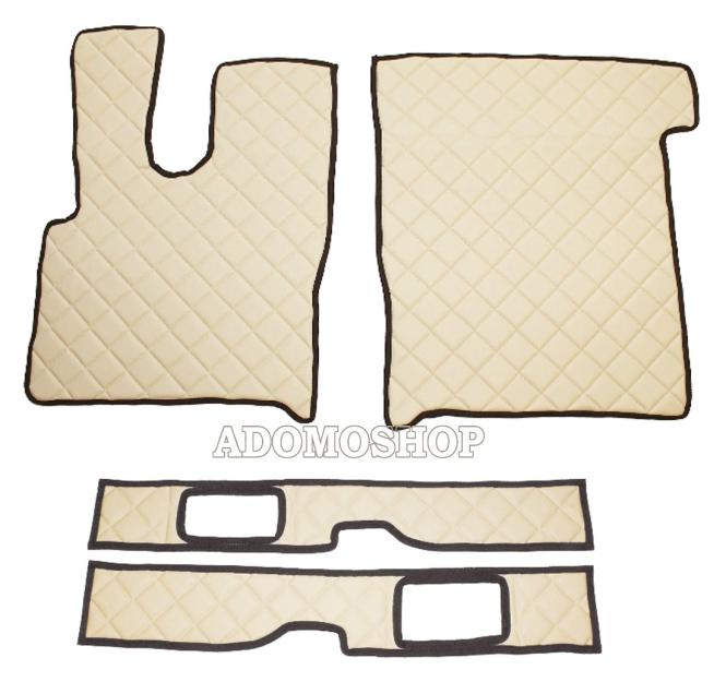 Kunstlederfußmatten mit Sitzsockel für DAF XF 106 beige 