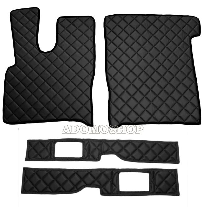 Kunstleder Fußmatten für DAF XF 106 mit Sitzsockeln Schwarz 