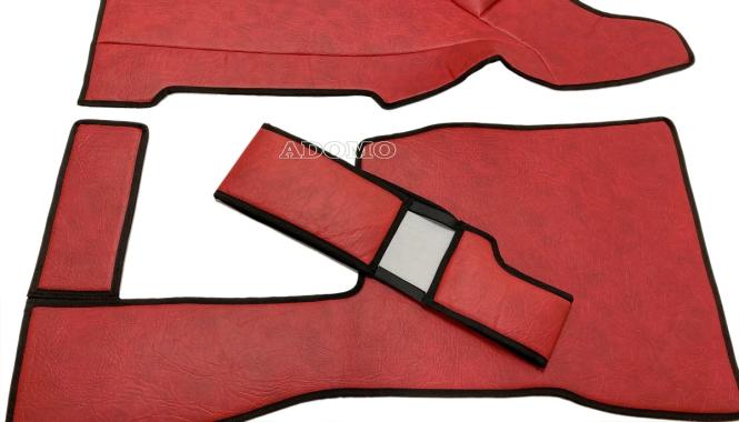 Kunstlederfußmatten mit Sitzsockel für Volvo FH Aero FH5 FH4 rot-schattiert-glatt 