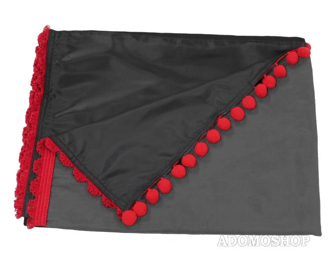 Scania R New Generation ab 2017 Gardinen, Grau-Rot, Pompoms/Kugel 