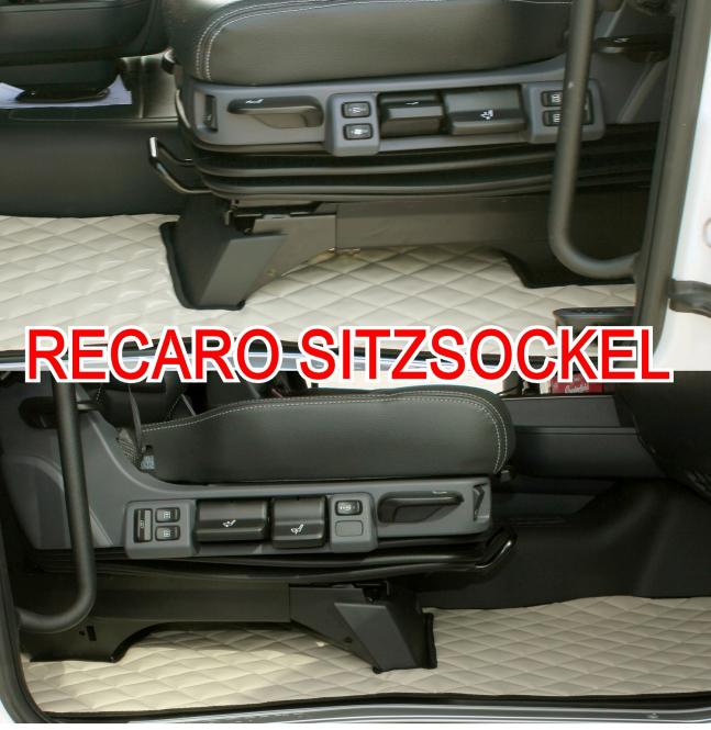 Fussmatten aus Kunstleder für Scania R ab 2013 mit neuem Recarositz in beige-Luftgefedert 
