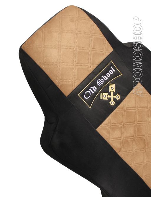 Sitzbezüge für MAN TGX TGA TGL TGM TGS schwarz-braun 1 Gurt Old Skool 