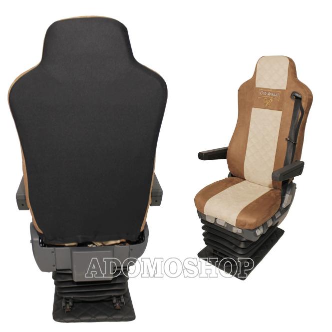 Sitzbezüge für MAN TGX TGA TGL TGM TGS braun-beige 2 Gurt Old Skool 