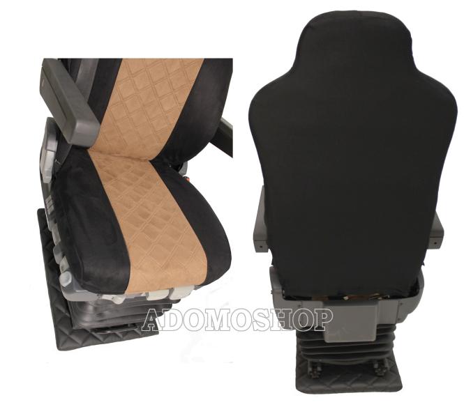 Sitzbezüge für MAN TGX TGA TGL TGM TGS schwarz-braun, 2 Gurt Old Skool 