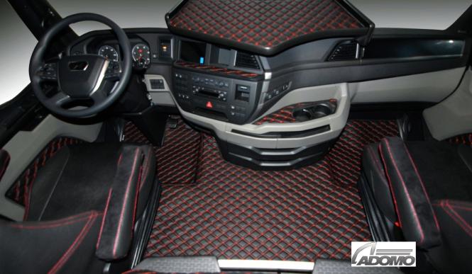 Kunstlederfußmatten mit Doppelnaht gesteppt für Man TGX ab 2020 