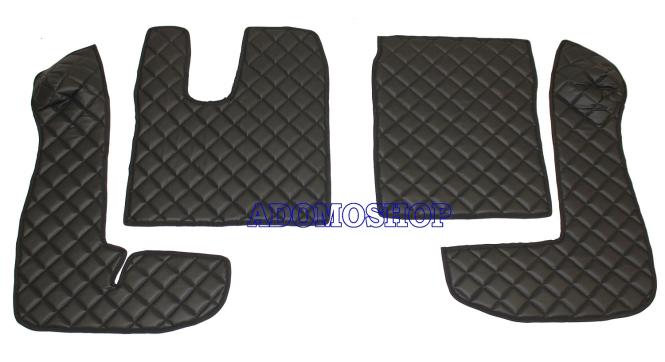 Kunstlederfußmatten für Man TGS und TGL ab 2007 bis 2018, automatik, schwarz-beige-matt 