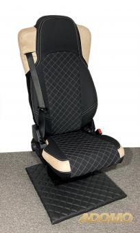 Lkw Sitzbezüge für Actros L ab 2022 MP5 MP4 Beifahrer klappbar beige 2 Armlehnen 