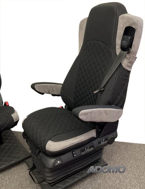 Lkw Sitzbezüge für Actros L MP5 MP4 Beifahrer klappbar grau 2 Armlehnen 