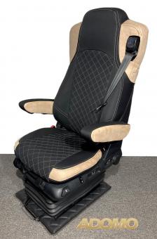 Lkw Sitzbezüge für Actros L ab 2022 MP5 MP4 Beifahrer klappbar beige 4 Armlehnen 