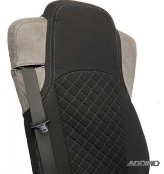 Lkw Sitzbezüge für Actros L MP5 MP4 Beifahrer klappbar grau 4 Armlehnen 