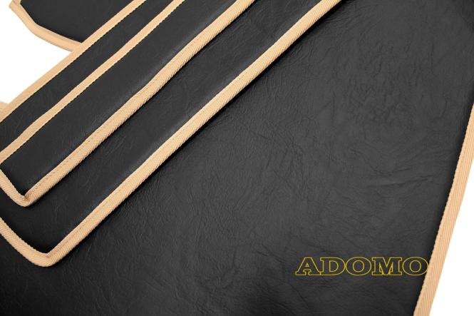 Kunstlederfußmatten mit Sitzsockel für MP5 und MP4 schwarz-glatt Umr. beige, klappbar 13 CM