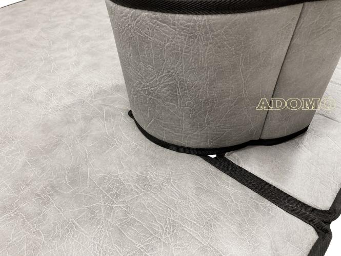 Kunstlederfußmatten mit Sitzsockel für MP5 und MP4 grau-schattiert-glatt, klappbar 13 CM