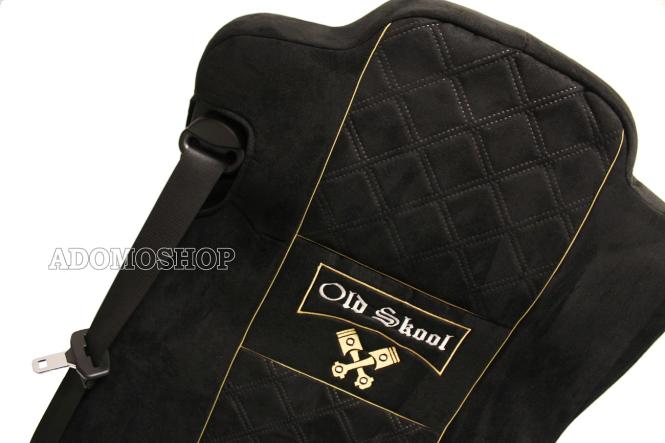 Sitzbezüge für Actros L ab 2022 MP5 und MP4 schwarz- Beifahrersitz klappbar Old Skool 