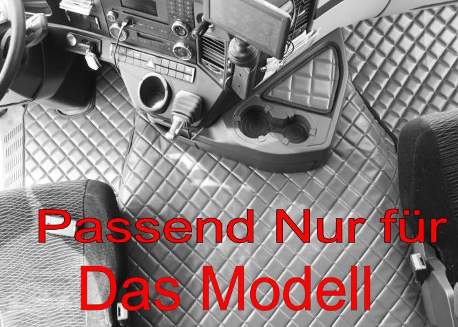 Kunstleder Fussmatten Actros MP5/Mp4 schmales Haus Tunnel schwarz-matt 