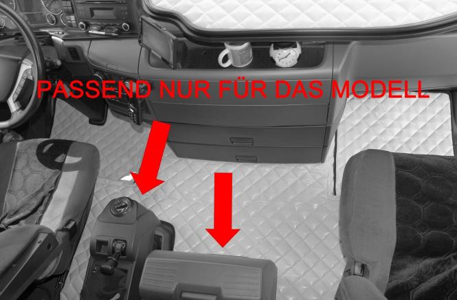 Kunstleder Fussmatten für MAN TGX, automatik 2 Schubladen, beige-matt 