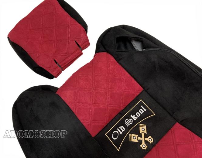 Sitzbezüge für Renault T ab 2014 schwarz-rot Old Skool 