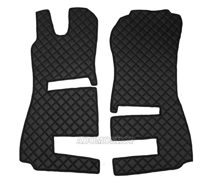 Fussmatten aus Kunstleder für Scannia R ab 2013 mit neuem Recarositz in schwarz klappbar 