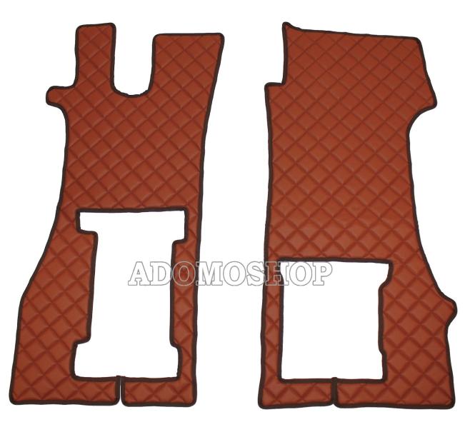 Kunstleder Fußmatten für SCANIA R ab 2017 Die neue R-Baureihe, klappbarer Beifahrersitz in braun-beige 