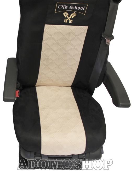 Sitzbezug NUR Fahrerseite für Actros L ab 2022 MP5 und MP4 schwarz - beige 