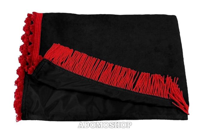 Lkw Gardinen Actros MP3 und MP2, schwarz-rot, gratis Gardinenhaken 