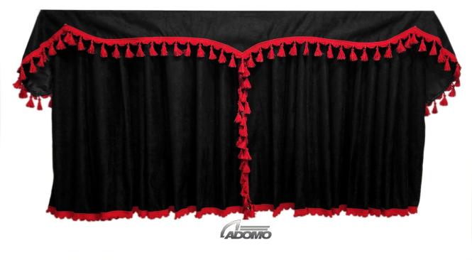 Lkw Gardinen für Scania S ab 2017, gratis Gardinenhaken  schwarz rot 