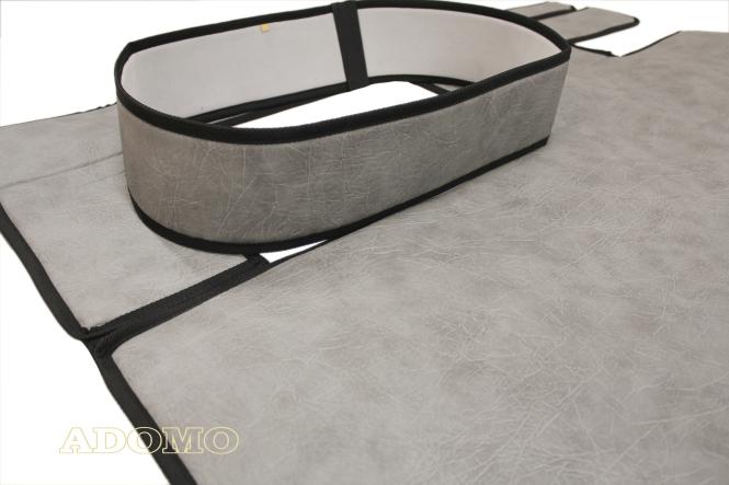 Kunstleder Fußmatten für Mercedes Actros MP5 und MP4 Solostar, grau-schattiert-Umrandung schwarz-glatt 13 CM