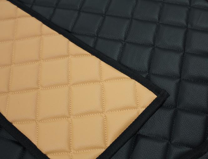 Kunstlederfussmatten für MAN TGX ab 2007 automatik 2 Schubladen cappucino-schwarz-mat 