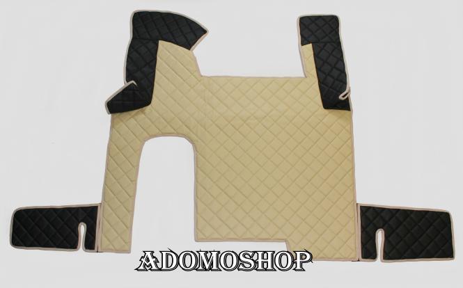 Kunstlederfussmatten für MAN TGX ab 2007, beige-schwarz-matt 