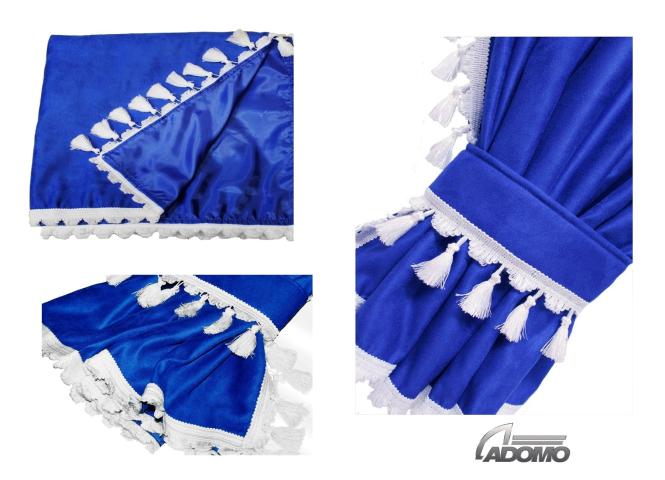 LKW Gardinen für DAF XF106   XF105, blau-weiss 