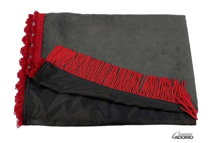 Lkw Gardinen für Scania S ab 2017 , grau-rot, gratis Gardinenhaken  