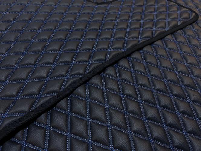 Kunstleder Fußmatten für SCANIA R ab 2017 in blau-matt, Doppelsteppung, drehbar 