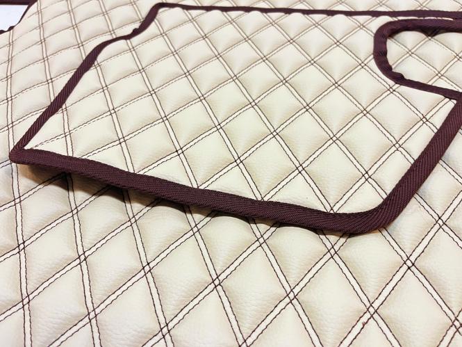 Kunstleder Fußmatten für SCANIA S ab 2017 in Beige-matt, Doppelsteppung, drehbar 