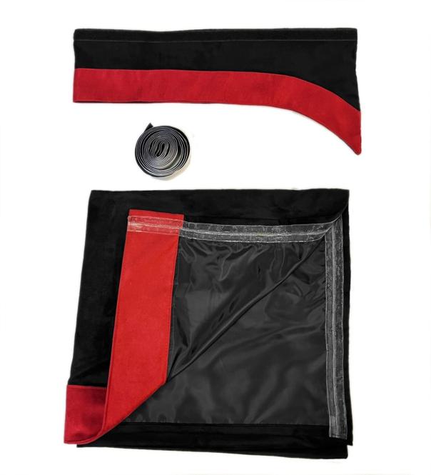 LKW Gardinen für RENAULT T schwarz - rot 