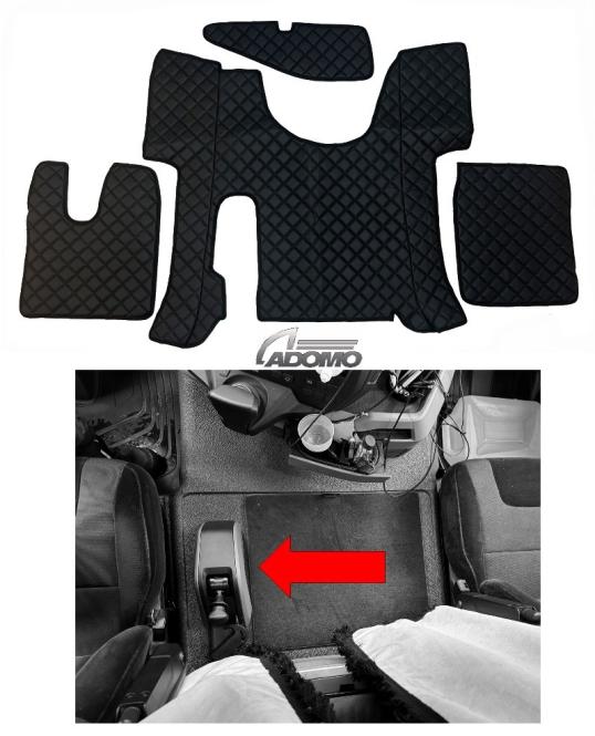 Kunstlederfußmatten Man TGS ab 2020 schwarz MIT Ausschnitt