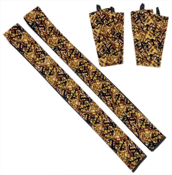 LKW Gardinen mit Kante aus dänisch Plüsch in gelb mit 2 Rückhaltebändern 