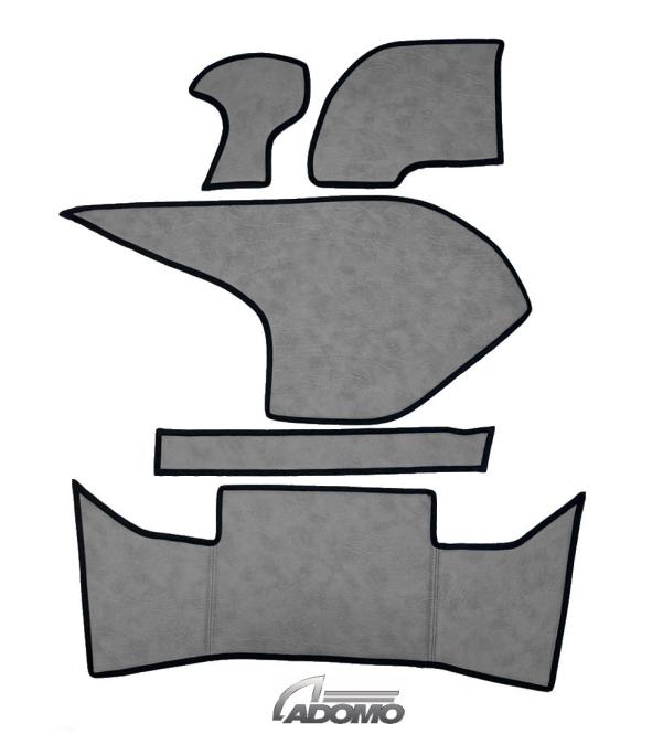 Kunstlederfußmatten für DAF ab 2021 XG, XG+ klappbar grau GLATT großes old skool Logo 