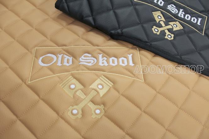 Kunstleder Fußmattenset für Volvo FF4, FH5  in cappuccino-schwarz matt Old Skool 