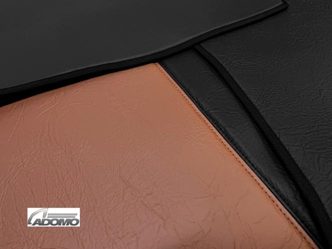 Kunstlederfußmatten mit Sitzsockel für DAF XF-new ab 2021 klappbar braun-schwarz - glatt 