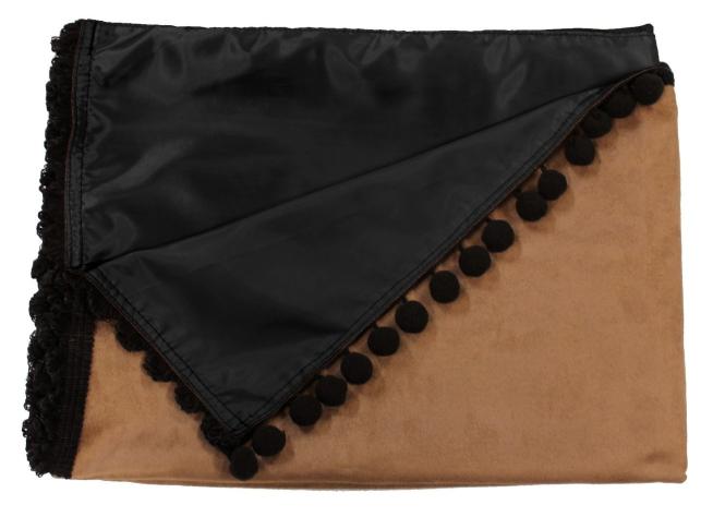 Gardinen für MP5 MP4 ACTROS L ab 2024 braun - schwarz Pompoms / Kugel MIT Borde